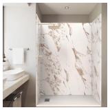 $2100 60x32x84 Alcove Stone Shower Kit - Caramel