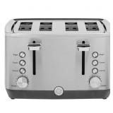 GE 4-Slice Wide Slot Toaster, Stainless Steel.