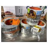 5 Assorted Gorilla Tape: 2 Silver, 3 Clear