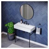 $338 36 in. W Carre Ceramic Sink With Black Legs