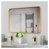 VocalStar Gold Bathroom Mirror 40x30 Inch