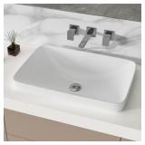 $104 24 in. White Ceramic Vessel Bathroom Sink