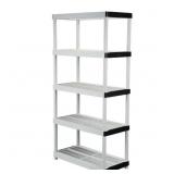 Gray 5-Tier Plastic Garage Storage Shelving