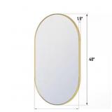 $130 BELLA 24x40 Oval Aluminum Vanity Mirror Gold