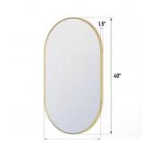 $130 BELLA 24x40 Oval Aluminum Vanity Mirror Gold
