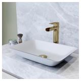 $125 Matte Shell White Glass 18 x 13 x 4 Sink