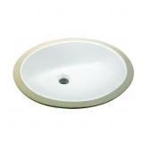 Oval Undermounted Bathroom Sink in White