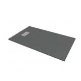 $529 60x36x1.125 Alcove Stone Shower Pan, Graphite