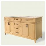$1861 Talmore 72" Double Sink Vanity Oak/Marble