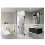 $364 26 in. x 78 in. Frameless Shower Door, Black