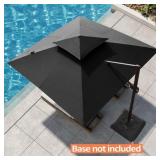 $378 11x11 ft 2-Tier Outdoor Umbrella in Black