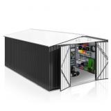 $544 10x14 ft Metal Shed, White, Lockable