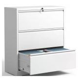 $323 *DAMAGED* 3-Drawer White Metal Lateral File C