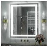 $185 30x36 Frameless LED Anti-Fog Vanity Mirror