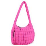 Quilted Puffer Tote Crossbody Shoulder Bag