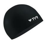 TYR Unisex Silicone Swim Cap, Black