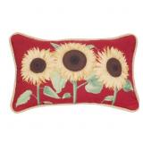 Sunflower Trio Lumbar Outdoor Throw Pillow