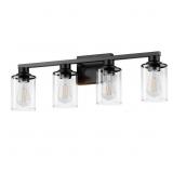 27 in. 4 Light Modern Matte Black Vanity Light