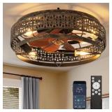 $115 20 in. Indoor Caged Ceiling Fan with Light