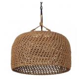$156 2-Light Natural Rattan Cage Pendant