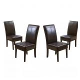 $369 Chocolate Leather Dining Chairs (Set of 4)