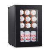 12 in. 6-Wine Bottles & 24-Cans Cooler Black