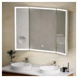 $650 48x36 Tri-Fold LED Dimmable Mirror Silver