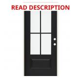 $1758 36x80 LH 4 Lite Glass Black Fiberglass Door