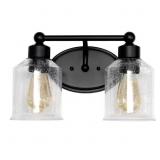14 in. Black Loft Modern 2-Light Vanity