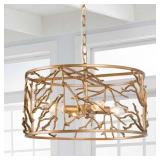 $304 Glam Cage Chandelier, Brushed Gold, 4-Light