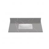 $309 37x22 Quartz White Vanity Top in Cerous Gray