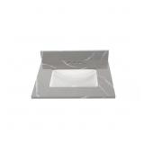 $239 25x22 Quartz Vanity Top, Gray, White Sink