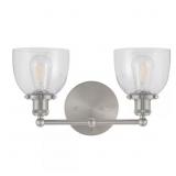Evelyn 16.25 in. 2-Light Brushed Nickel Vanity