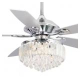 $169 52 in. Chrome Crystal Chandelier Ceiling Fan