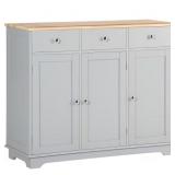 $312 39.75x15.75x33.5 Gray Linen Cabinet