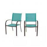 StyleWell Teal Blue Sling Patio Chair (2-Pack)