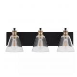 Manor 24 in. 3-Light Matte Black Vanity Light