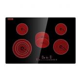 $212 30 in. 5 Burner Glass Radiant Cooktop, Black