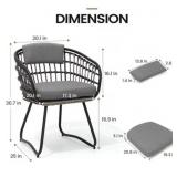 $208 Pellebant Wicker Dining Chairs with Cushion