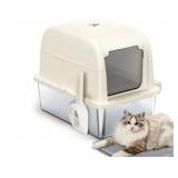 Stainless Steel Cat Litter Box, Scoop & Mat