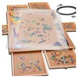 Rotating Jigsaw Puzzle Board with Drawers