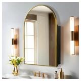 $155 24x36 Arched Recessed Medicine Cabinet - Gold