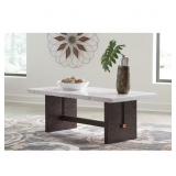 $321 Burkhaus 52 In. Rectangle Marble Coffee Table