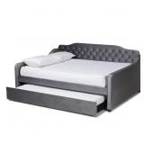 $667 Freda Grey Queen Daybed with Trundle