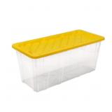 57 Gal. Tough Storage Tote in Clear with Yellow Li 57 Gal. Tough Storage Tote in Clear with Yellow Li