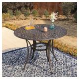 $557 Brown Aluminum Patio Bar Table, Dining Height $557 Brown Aluminum Patio Bar Table, Dining Height