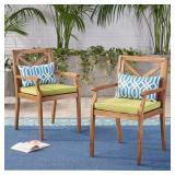 $277 2-Piece Acacia Wood Outdoor Dining Chair $277 2-Piece Acacia Wood Outdoor Dining Chair