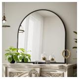 Black 32x34 in. Arched Aluminum Wall Mirror Black 32x34 in. Arched Aluminum Wall Mirror