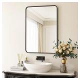 24x36 in. Rounded Black Aluminum Wall Mirror 24x36 in. Rounded Black Aluminum Wall Mirror