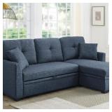 $699 83 in. Blue Queen Sofa Bed with Storage